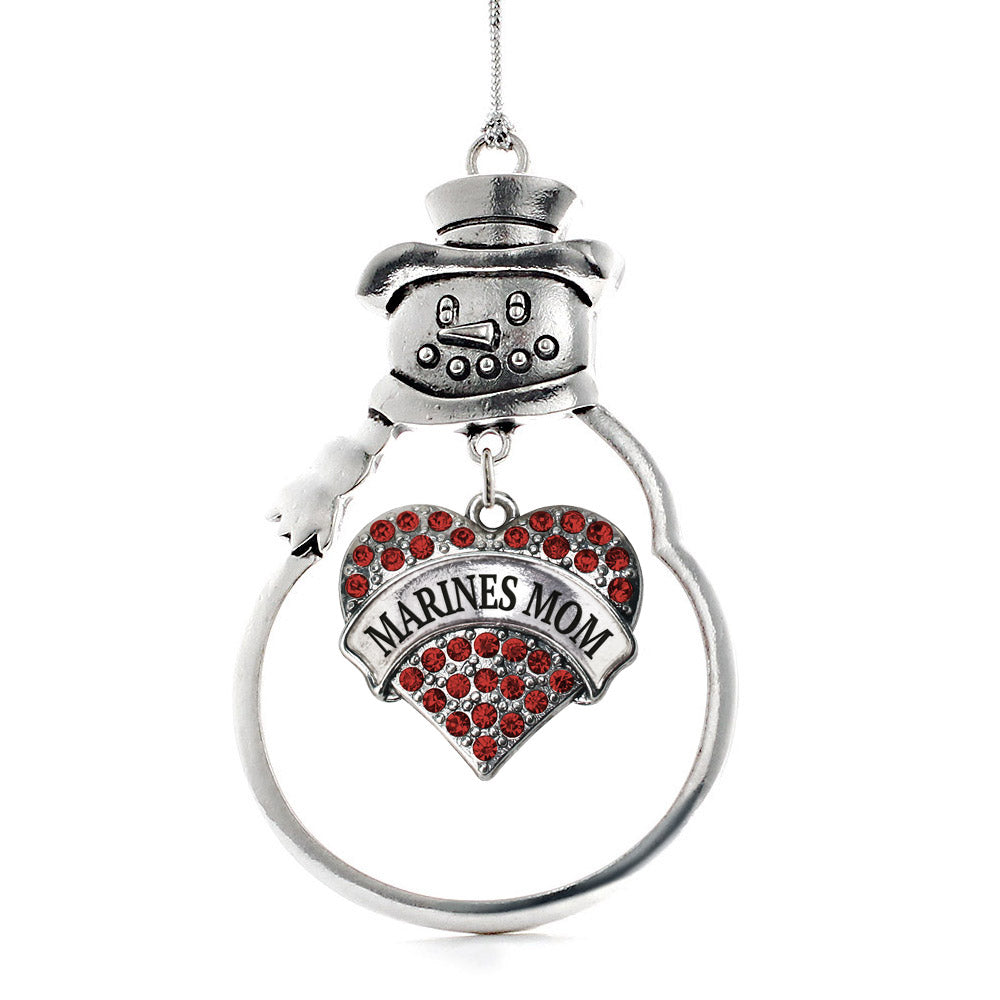 Marines Mom Pave Heart Charm Christmas / Holiday Ornament