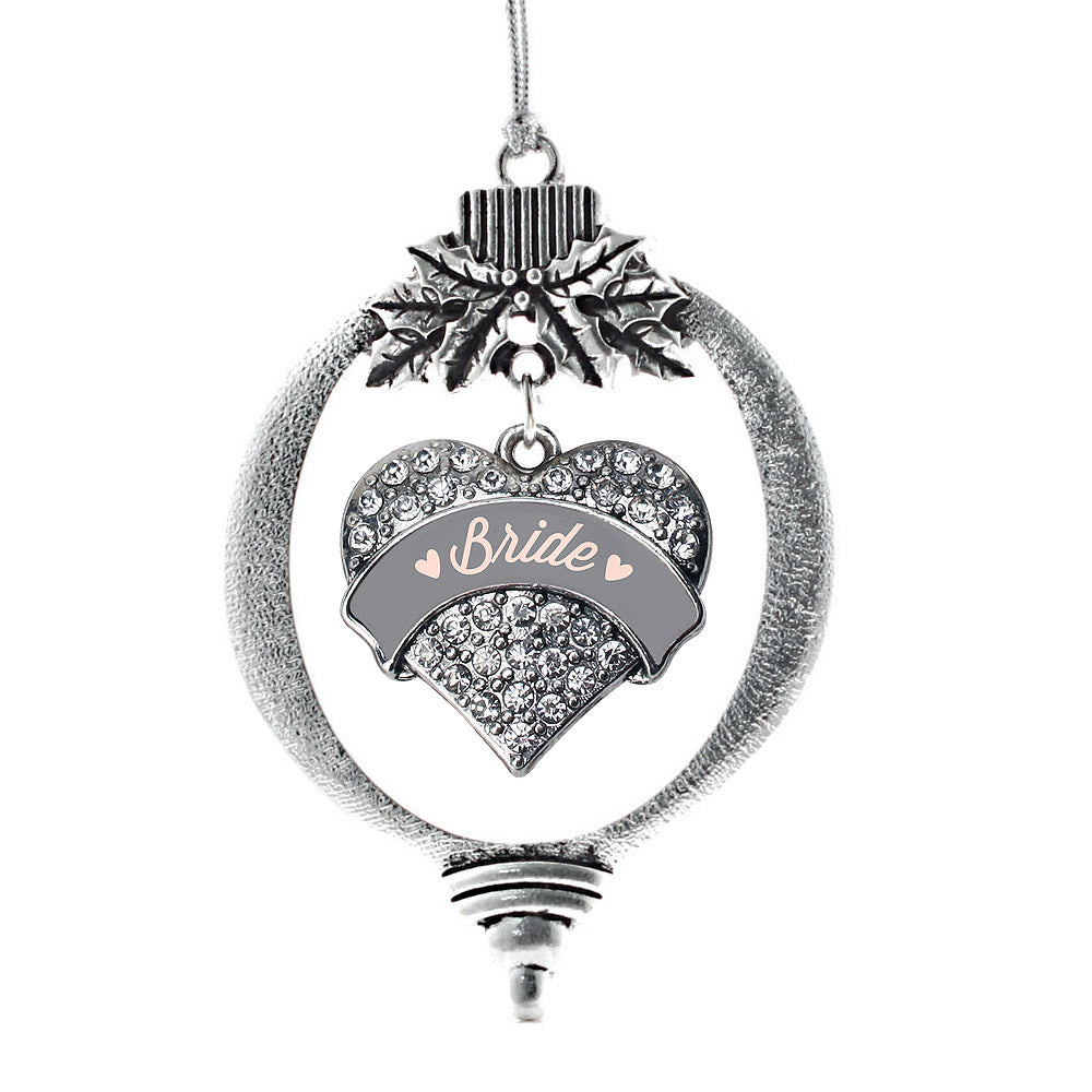Nude Bride Pave Heart Charm Christmas / Holiday Ornament