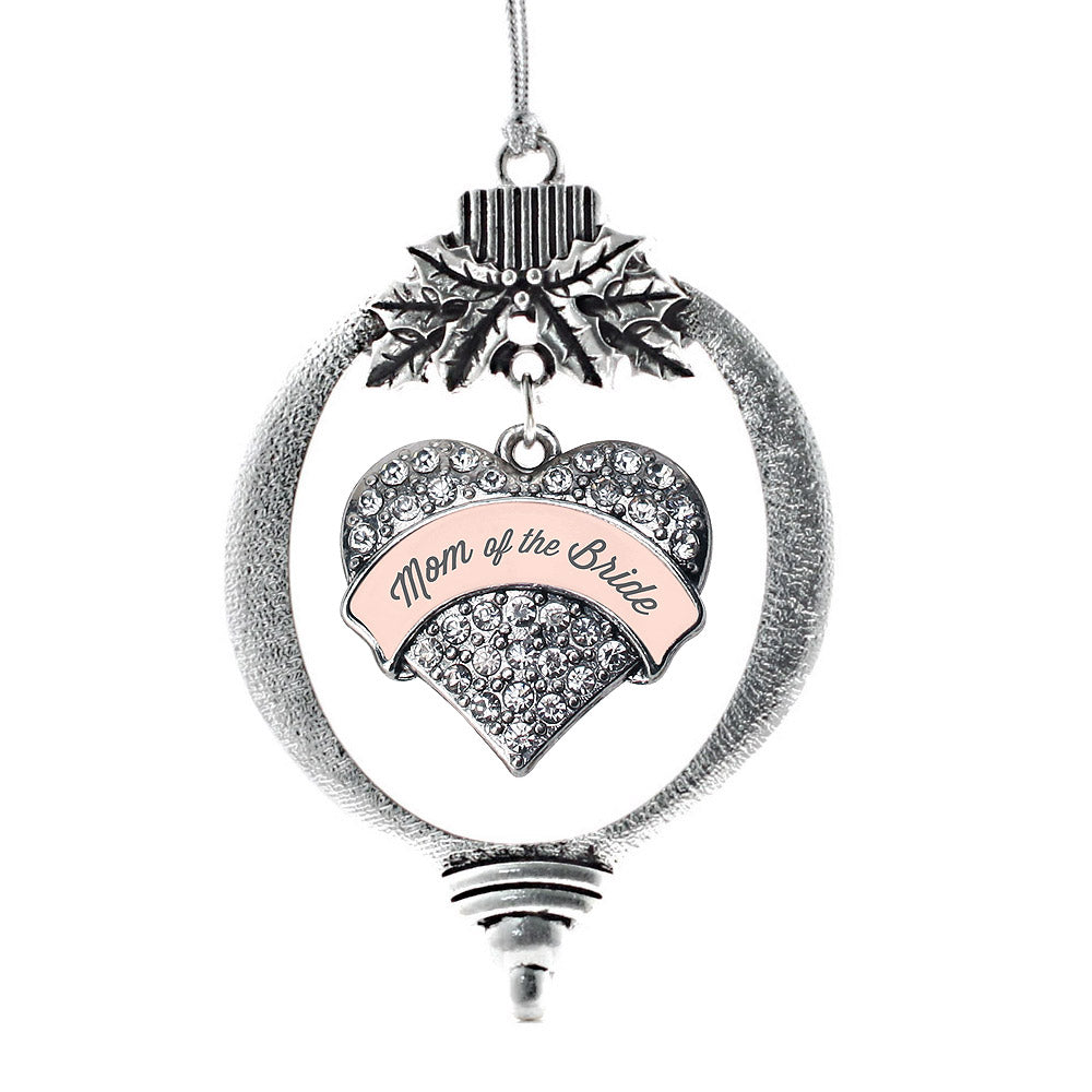 Nude Mom of Bride Pave Heart Charm Christmas / Holiday Ornament