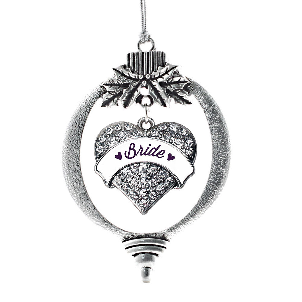 Plum Bride Pave Heart Charm Christmas / Holiday Ornament