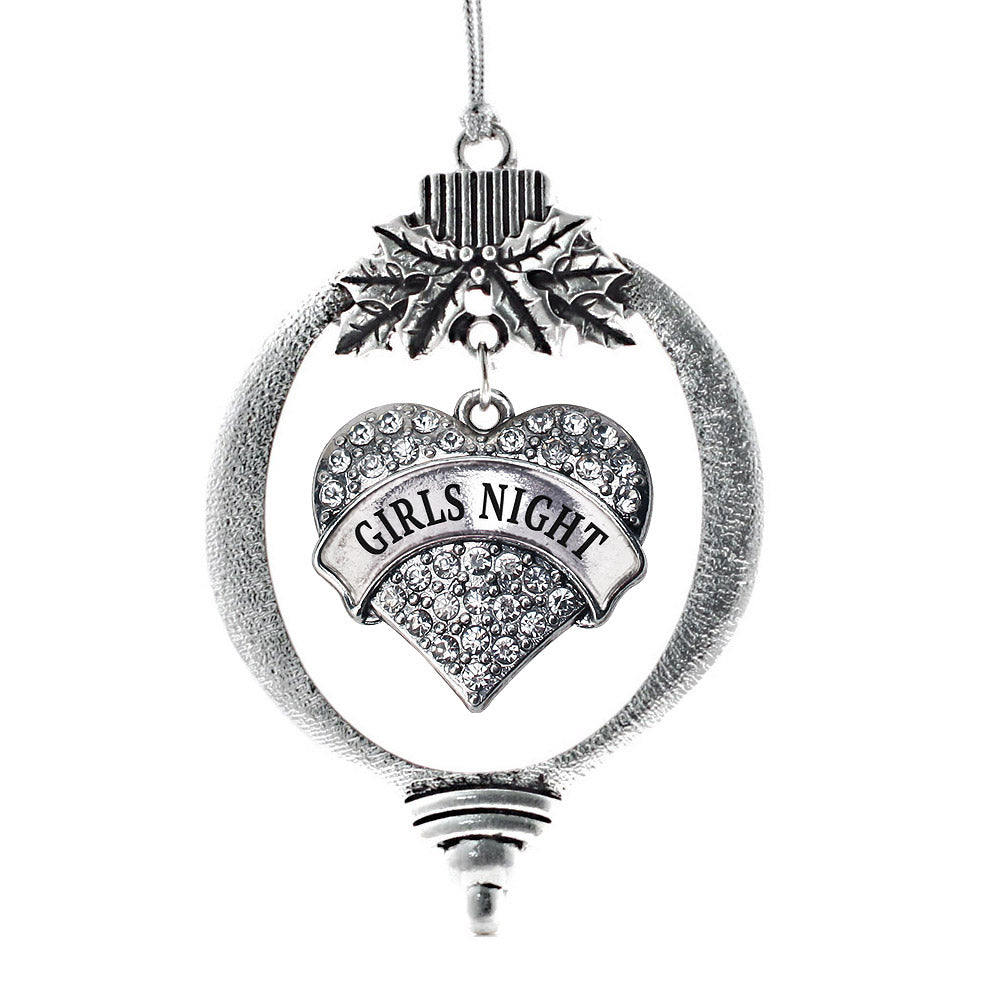 Girls Night Pave Heart Charm Christmas / Holiday Ornament