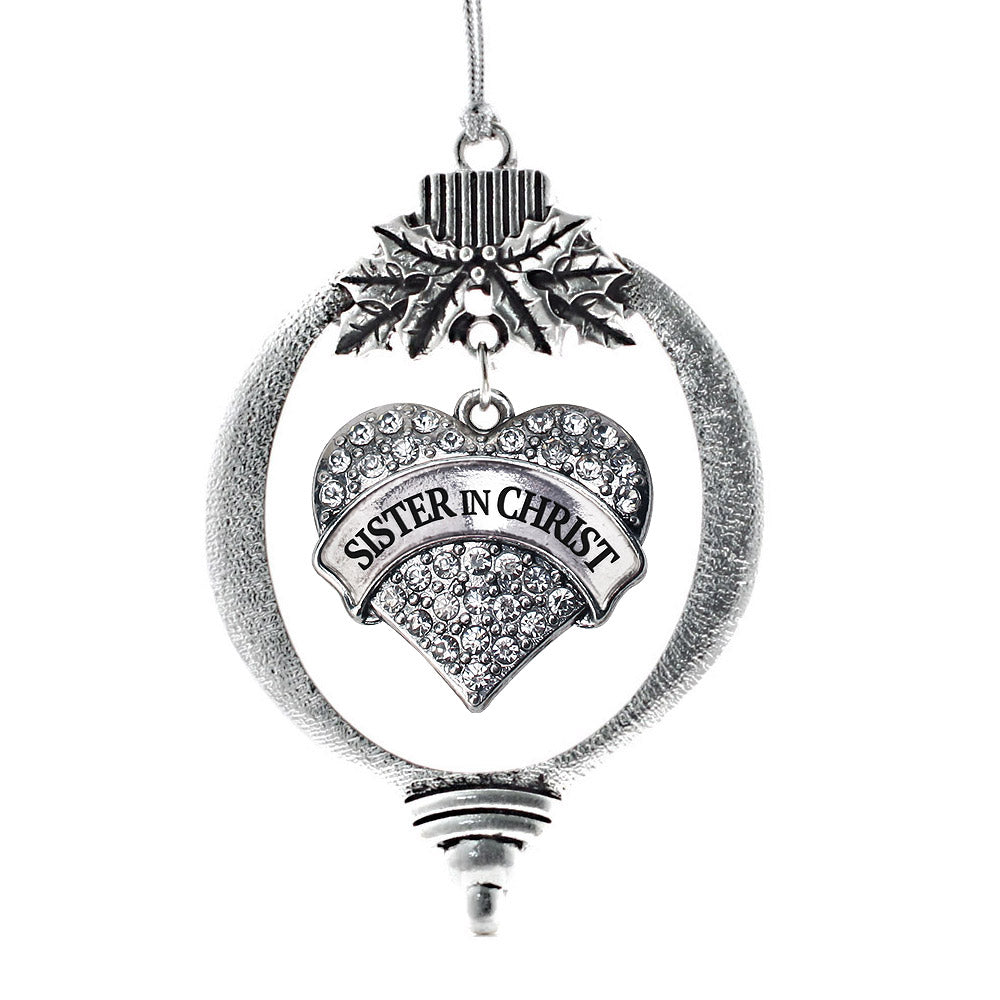 Sister in Christ Pave Heart Charm Christmas / Holiday Ornament