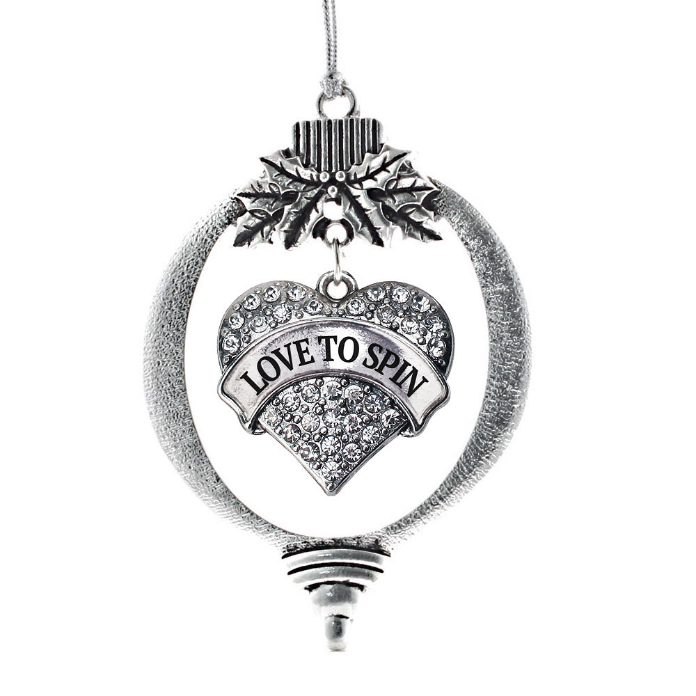 Love to Spin Pave Heart Charm Christmas / Holiday Ornament