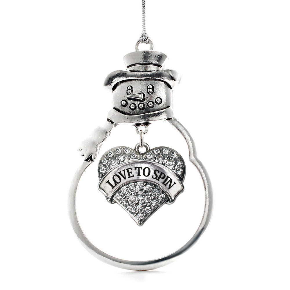 Love to Spin Pave Heart Charm Christmas / Holiday Ornament