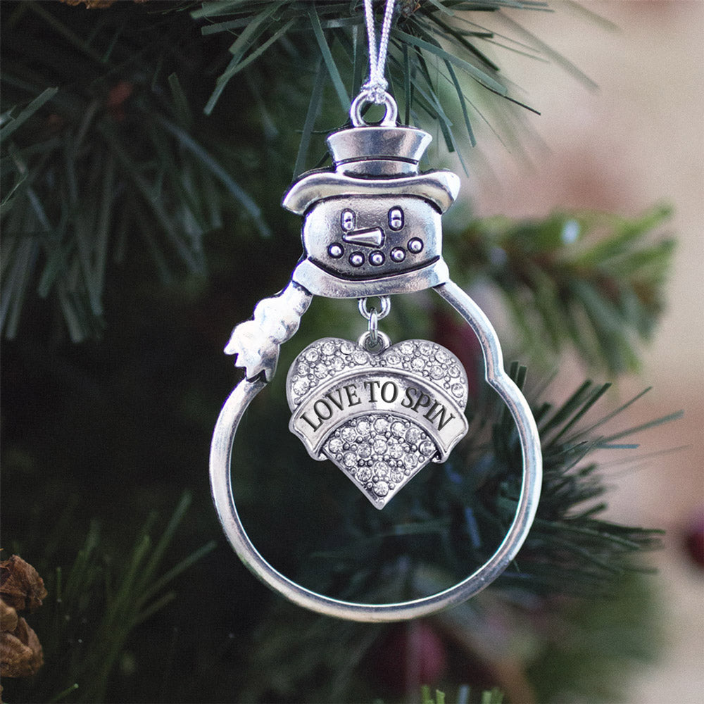 Love to Spin Pave Heart Charm Christmas / Holiday Ornament