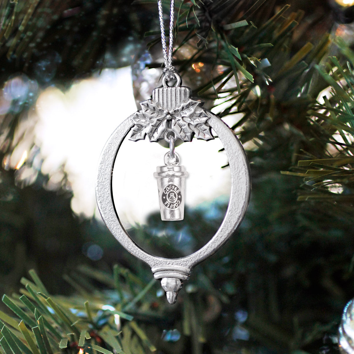 Coffee Travel Mug Charm Christmas / Holiday Ornament