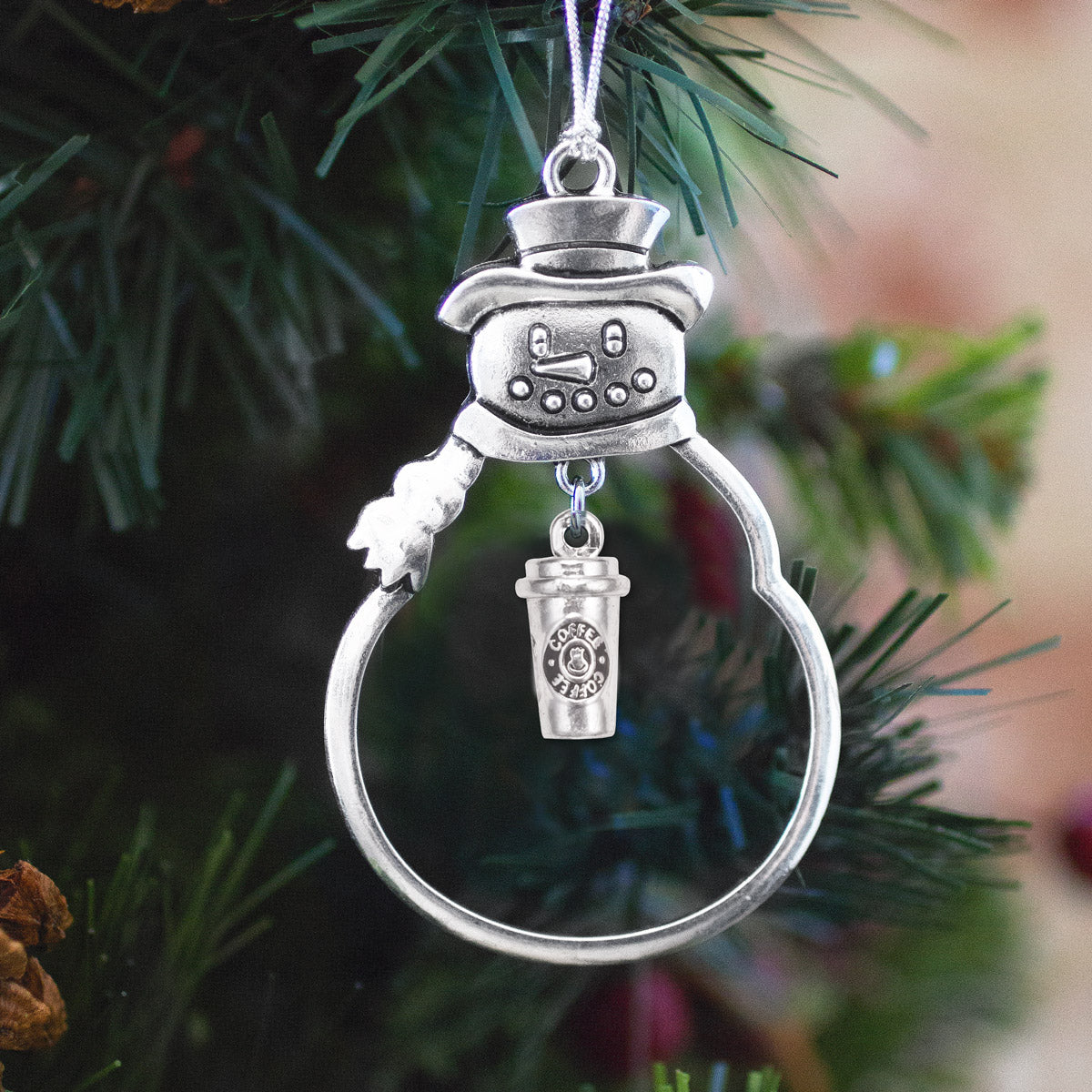 Coffee Travel Mug Charm Christmas / Holiday Ornament