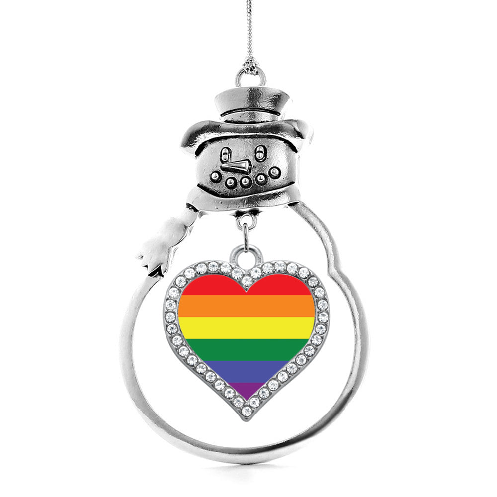 LGBT Flag Open Heart Charm Christmas / Holiday Ornament