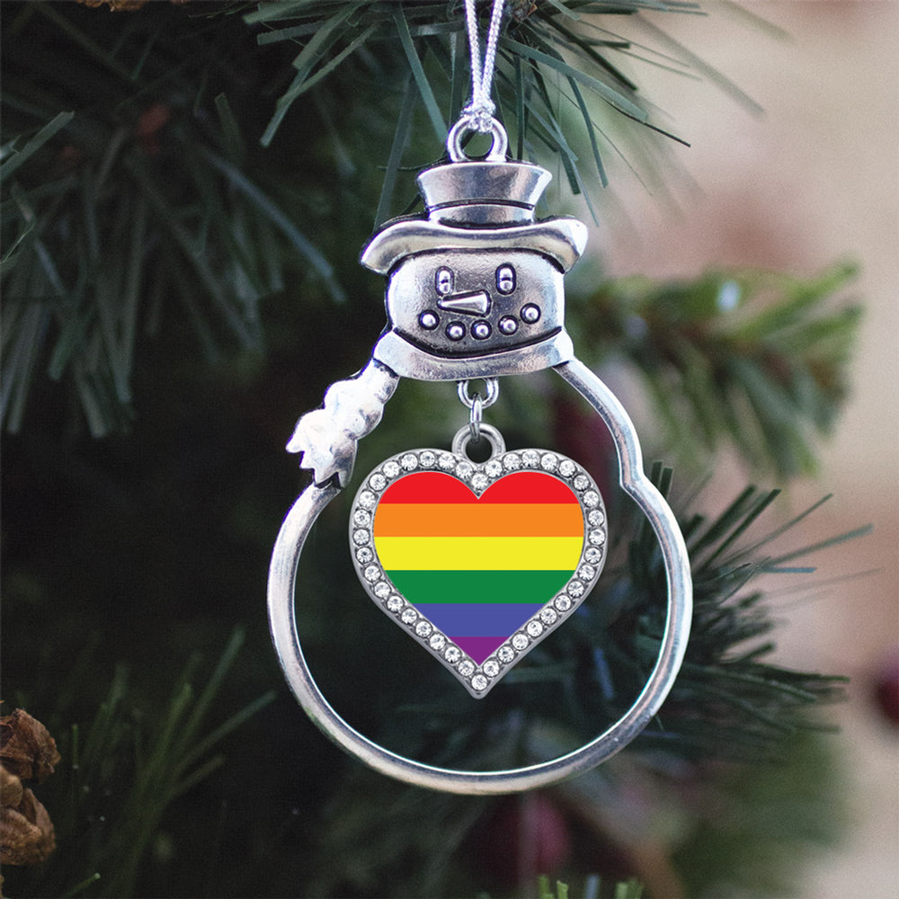 LGBT Flag Open Heart Charm Christmas / Holiday Ornament