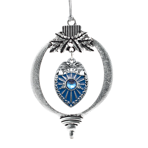 Police Badge Charm Christmas / Holiday Ornament
