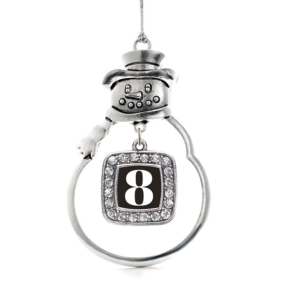 Number 8 Square Charm Christmas / Holiday Ornament