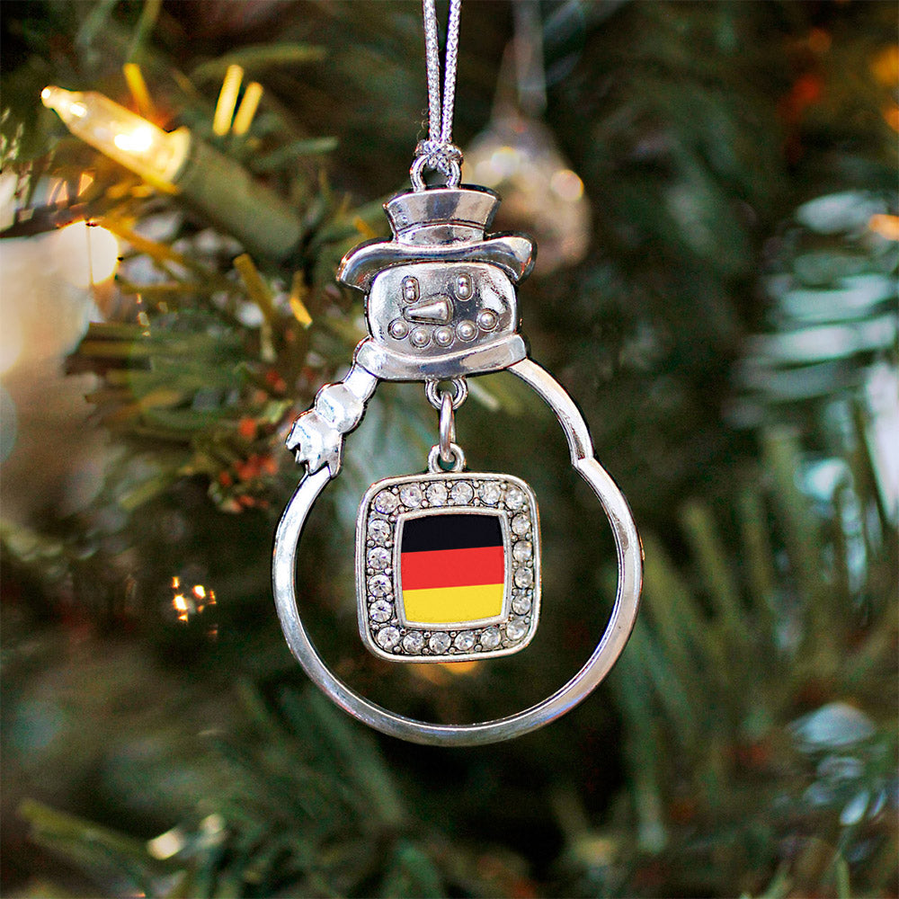 Germany Flag Square Charm Christmas / Holiday Ornament