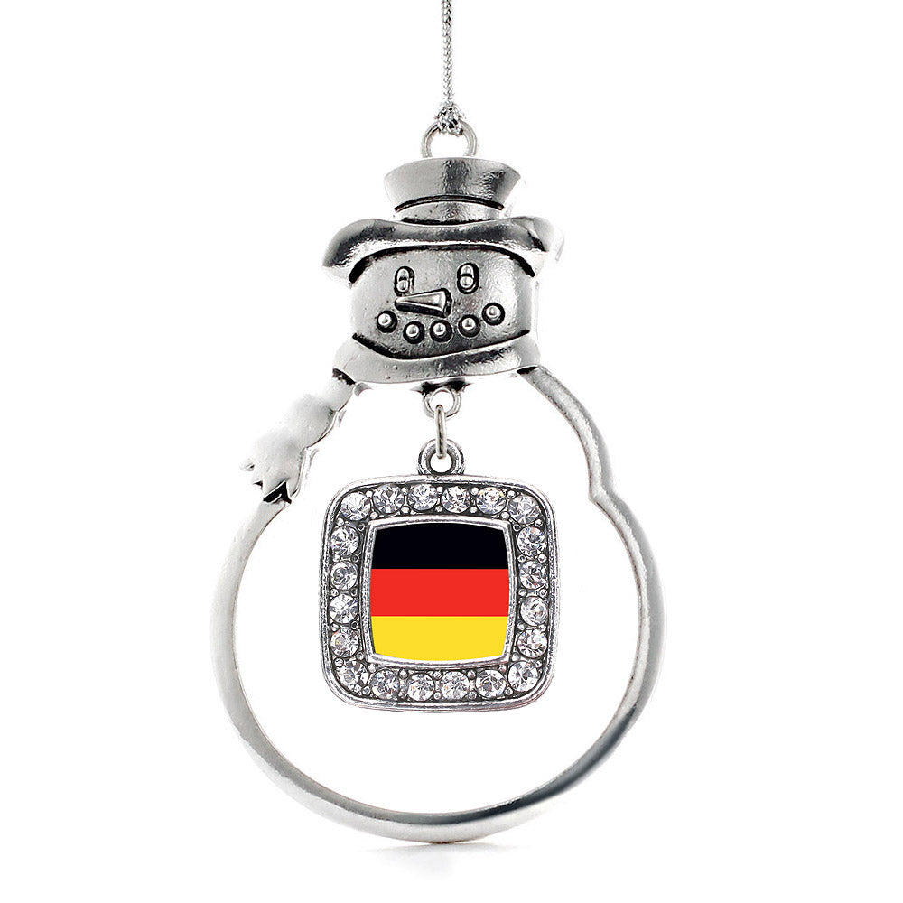 Germany Flag Square Charm Christmas / Holiday Ornament