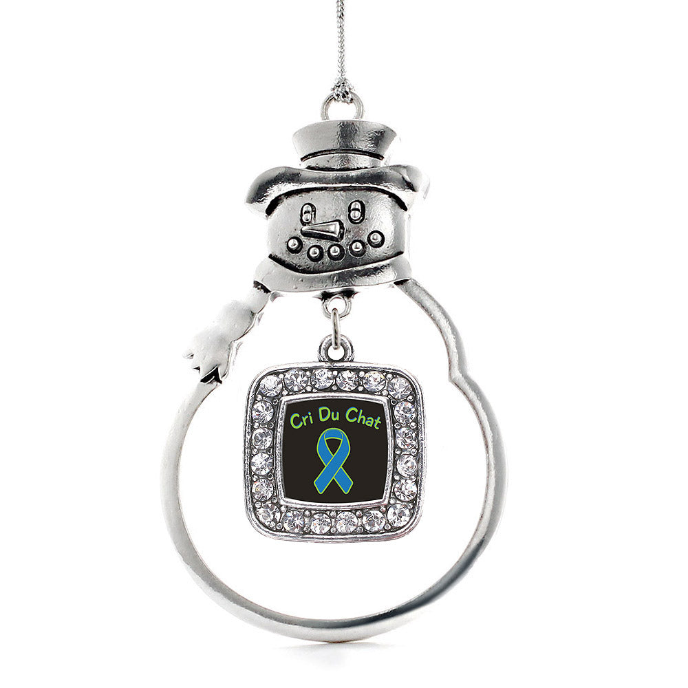 Cri Du Chat Square Charm Christmas / Holiday Ornament