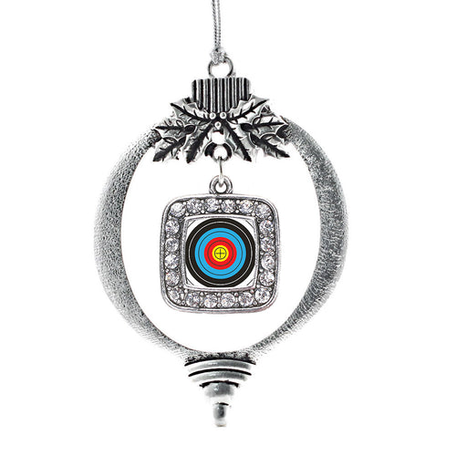 Archery Bullseye Square Charm Christmas / Holiday Ornament