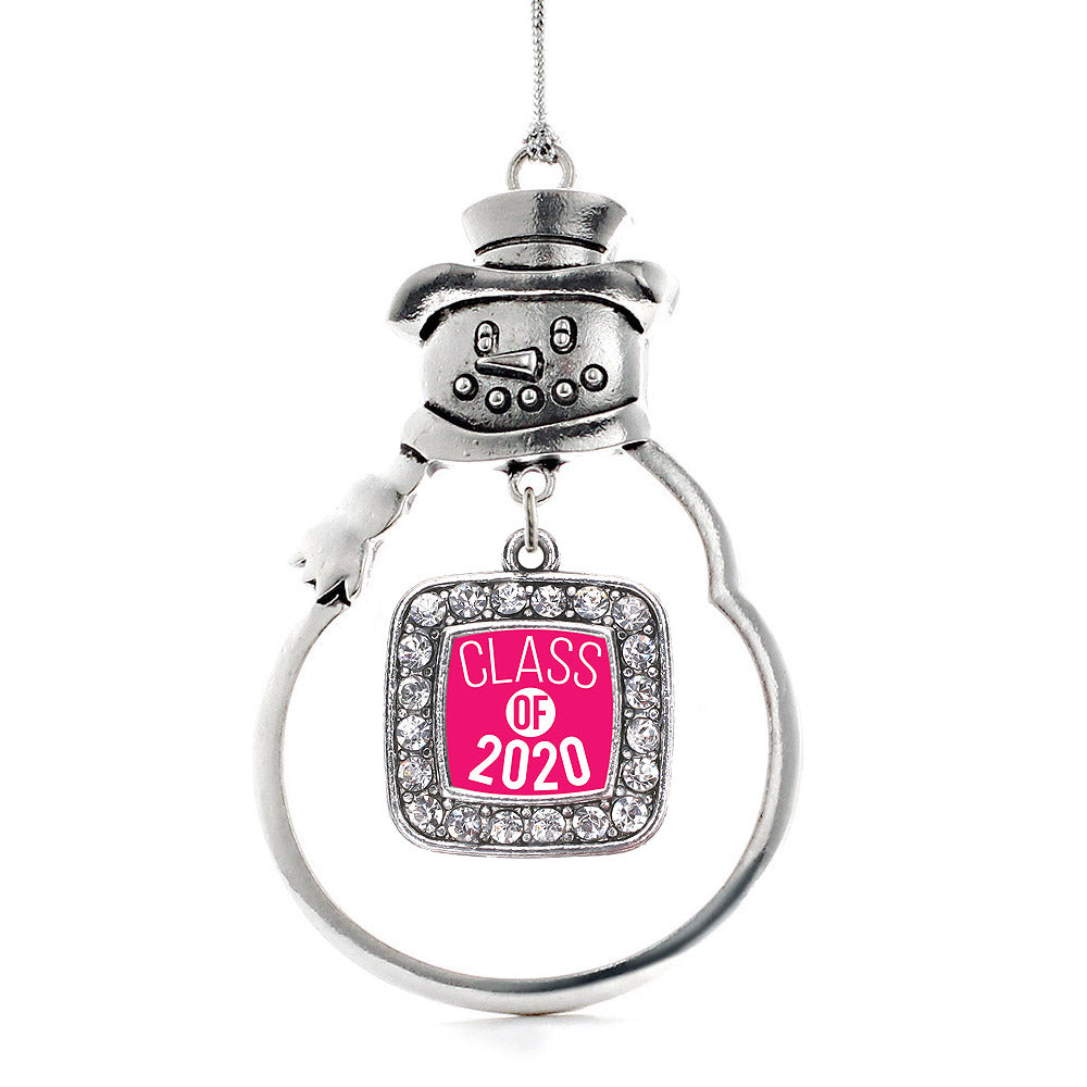 Hot Pink Class of 2020 Square Charm Christmas / Holiday Ornament