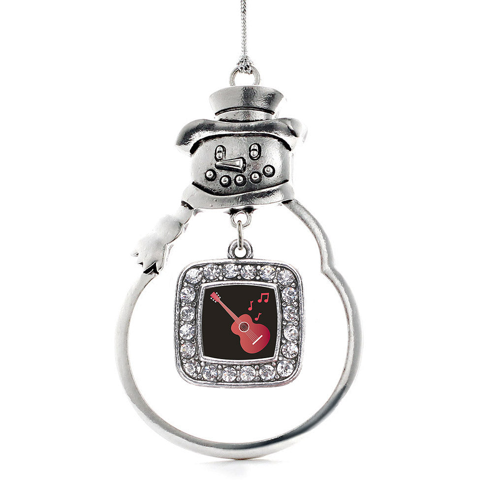 Guitar Lovers Square Charm Christmas / Holiday Ornament