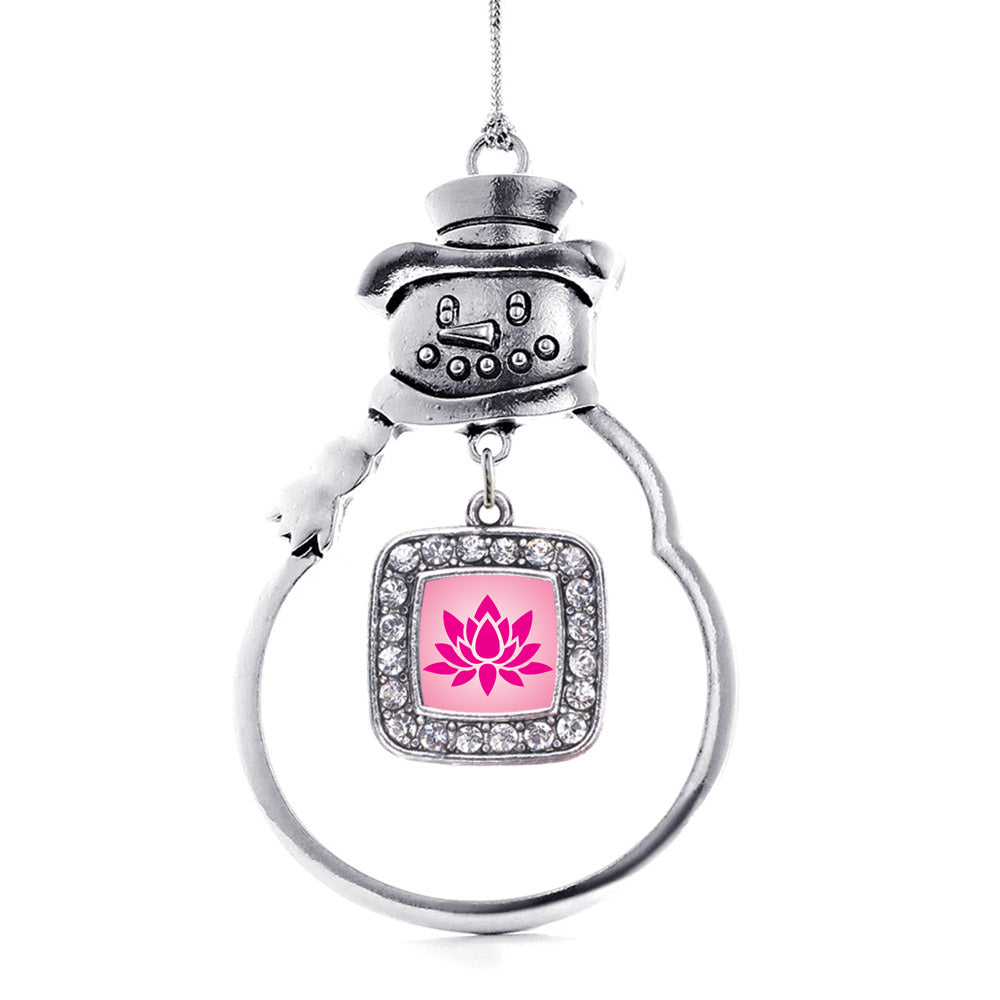 Lotus Square Charm Christmas / Holiday Ornament