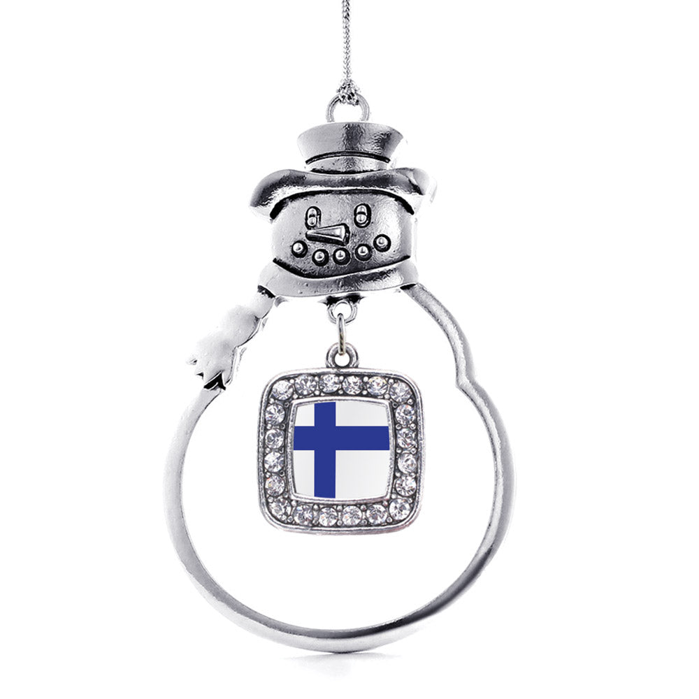 Finland Flag Square Charm Christmas / Holiday Ornament