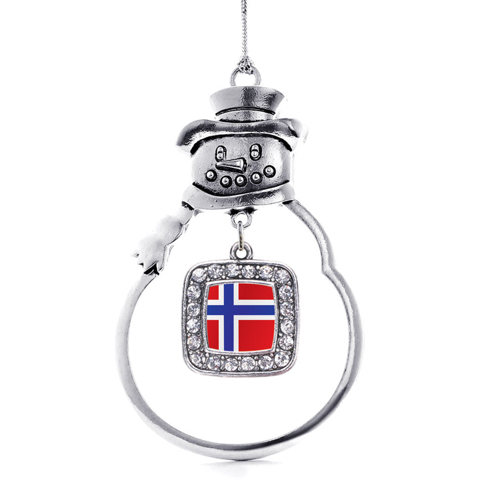 Norway Flag Square Charm Christmas / Holiday Ornament