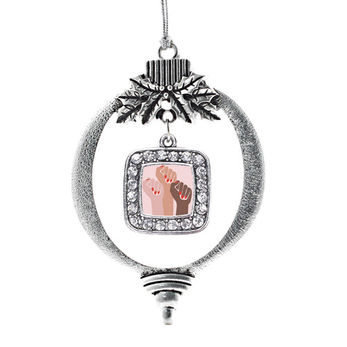 Woman's March Unite Square Charm Christmas / Holiday Ornament