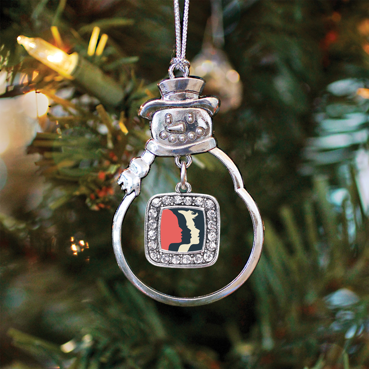 Woman's March Logo Square Charm Christmas / Holiday Ornament