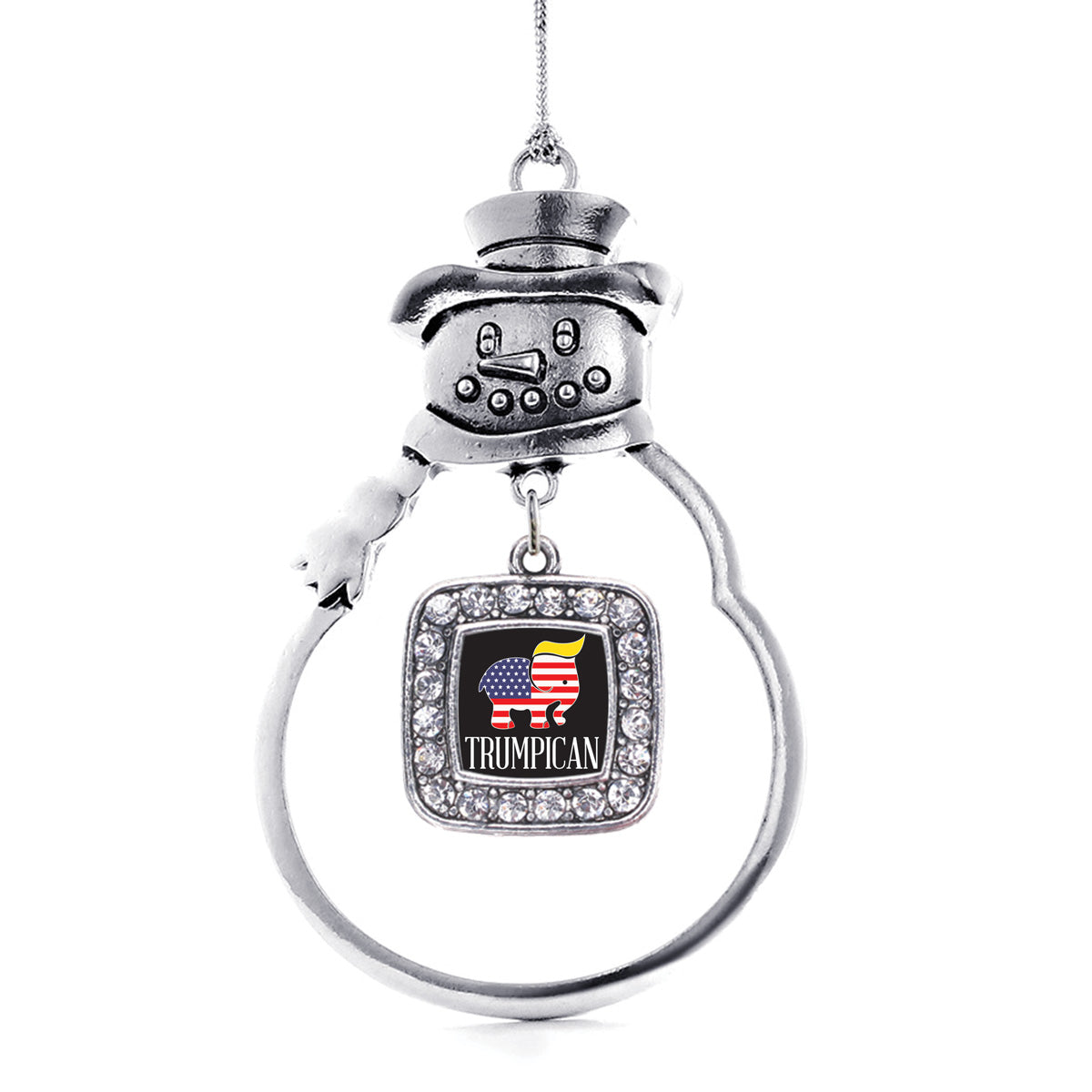 Trumpican Square Charm Christmas / Holiday Ornament