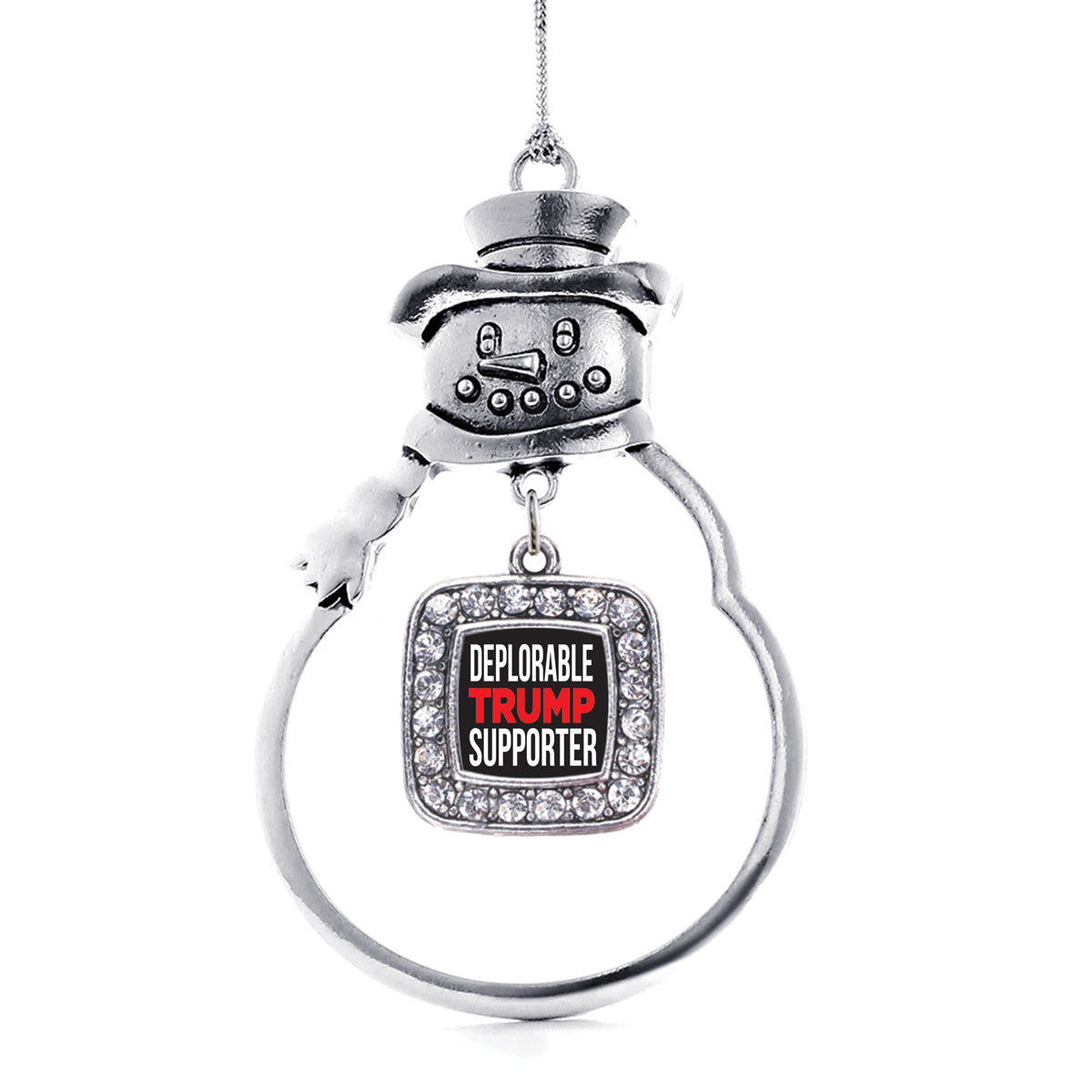 Deplorable Trump Supporter Square Charm Christmas / Holiday Ornament
