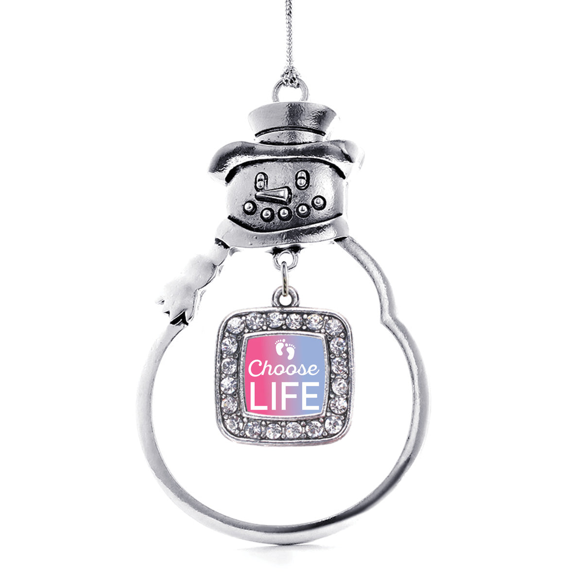 Choose Life Square Charm Christmas / Holiday Ornament