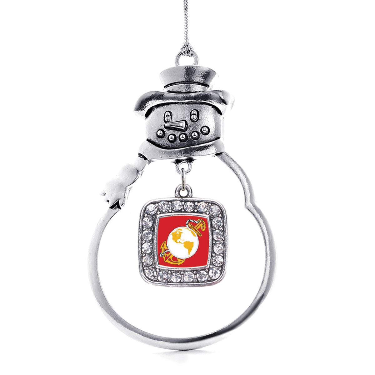 Marine Symbol Square Charm Christmas / Holiday Ornament