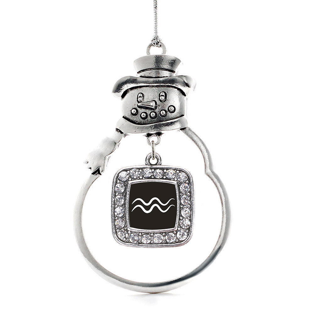 Aquarius Zodiac Square Charm Christmas / Holiday Ornament