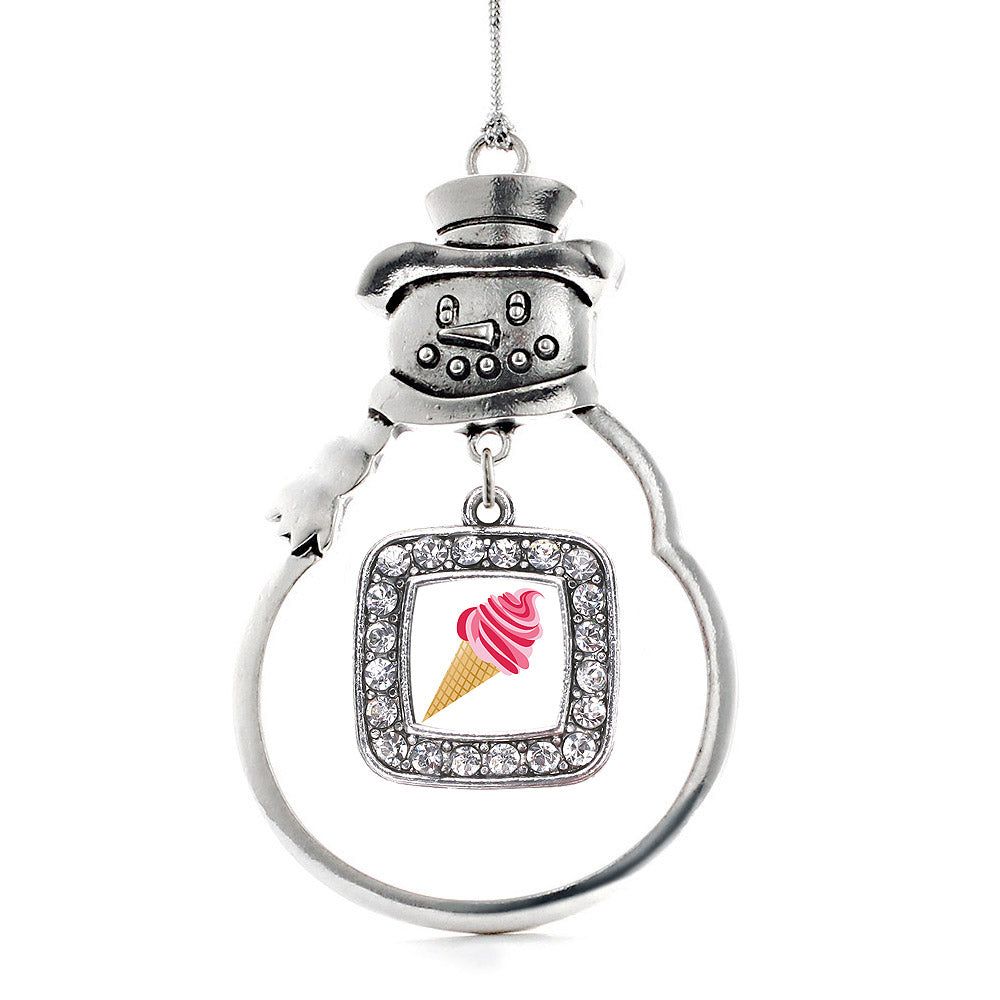 Ice Cream Cone LoversSquare Charm Christmas / Holiday Ornament