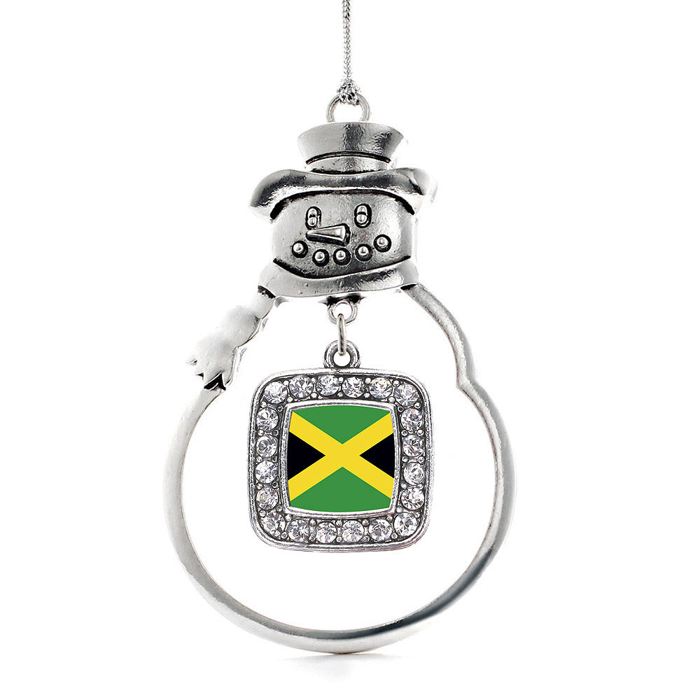 Jamaican Flag Square Charm Christmas / Holiday Ornament