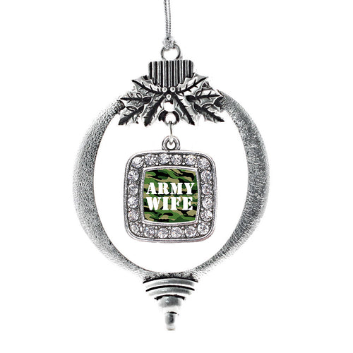Army Wife Square Charm Christmas / Holiday Ornament