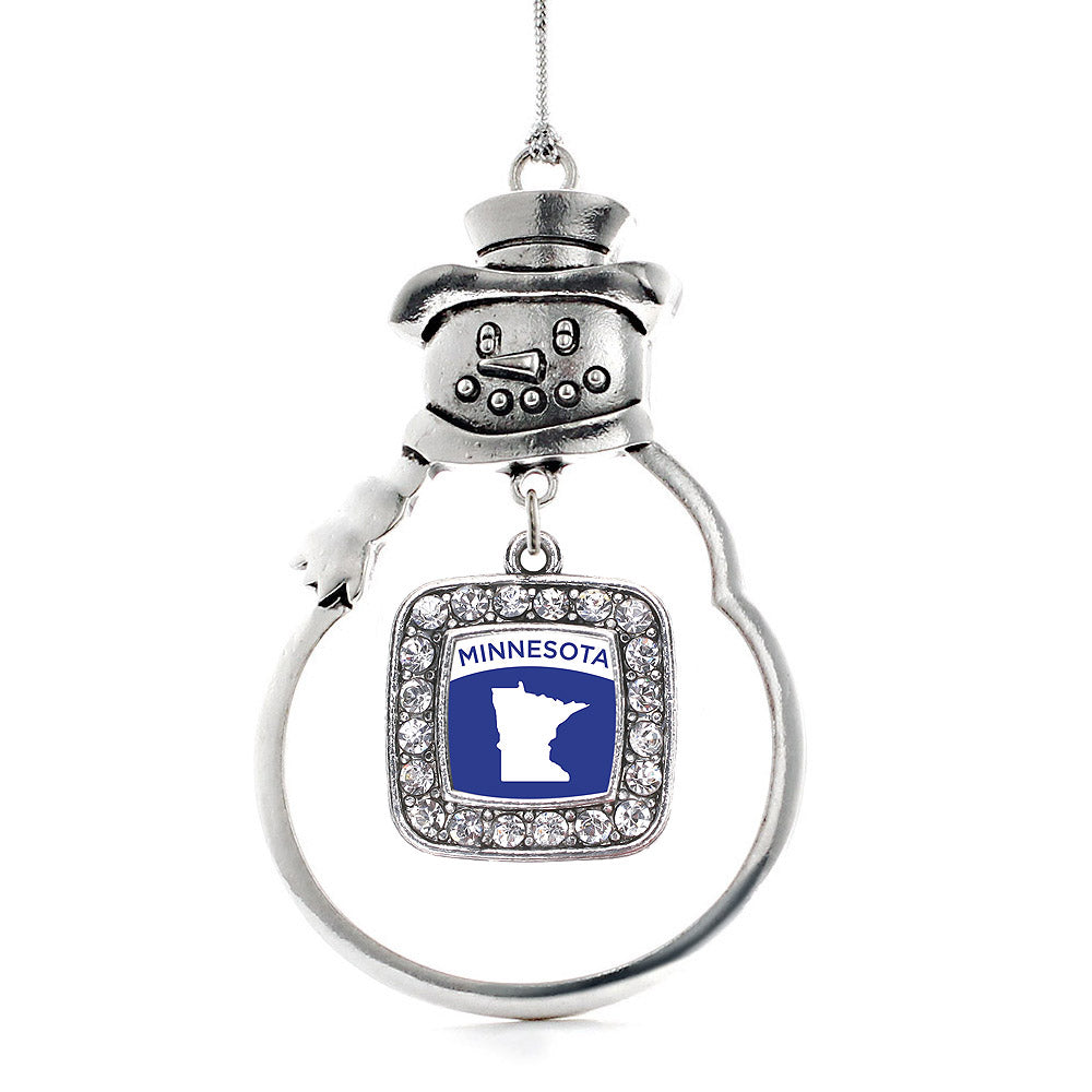 Minnesota Outline Square Charm Christmas / Holiday Ornament