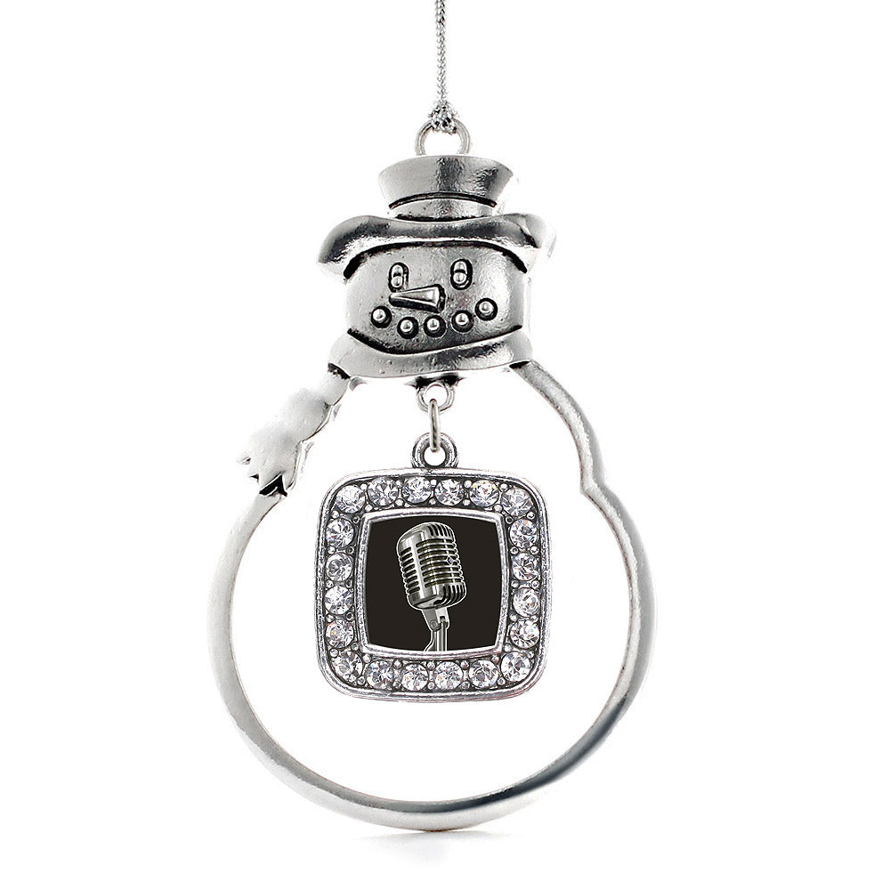 Microphone Square Charm Christmas / Holiday Ornament
