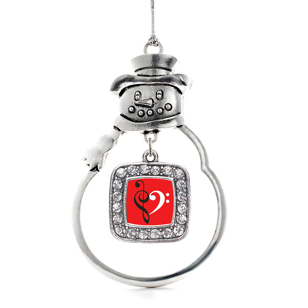 Music Is Love Square Charm Christmas / Holiday Ornament