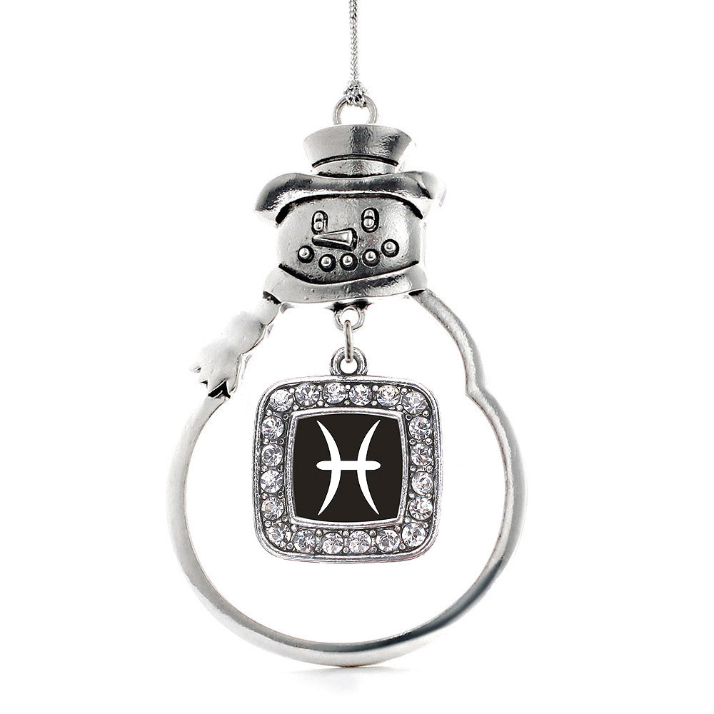 Pisces Zodiac Square Charm Christmas / Holiday Ornament
