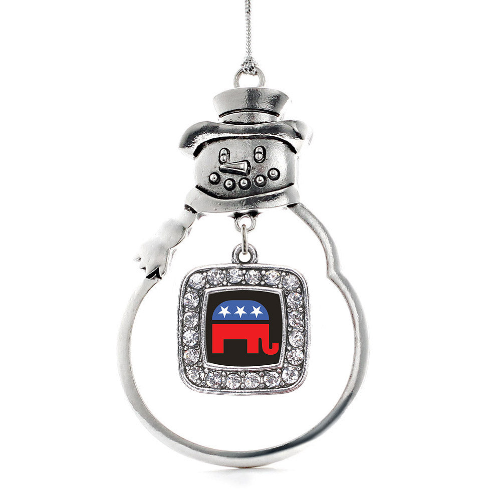 Republican Square Charm Christmas / Holiday Ornament