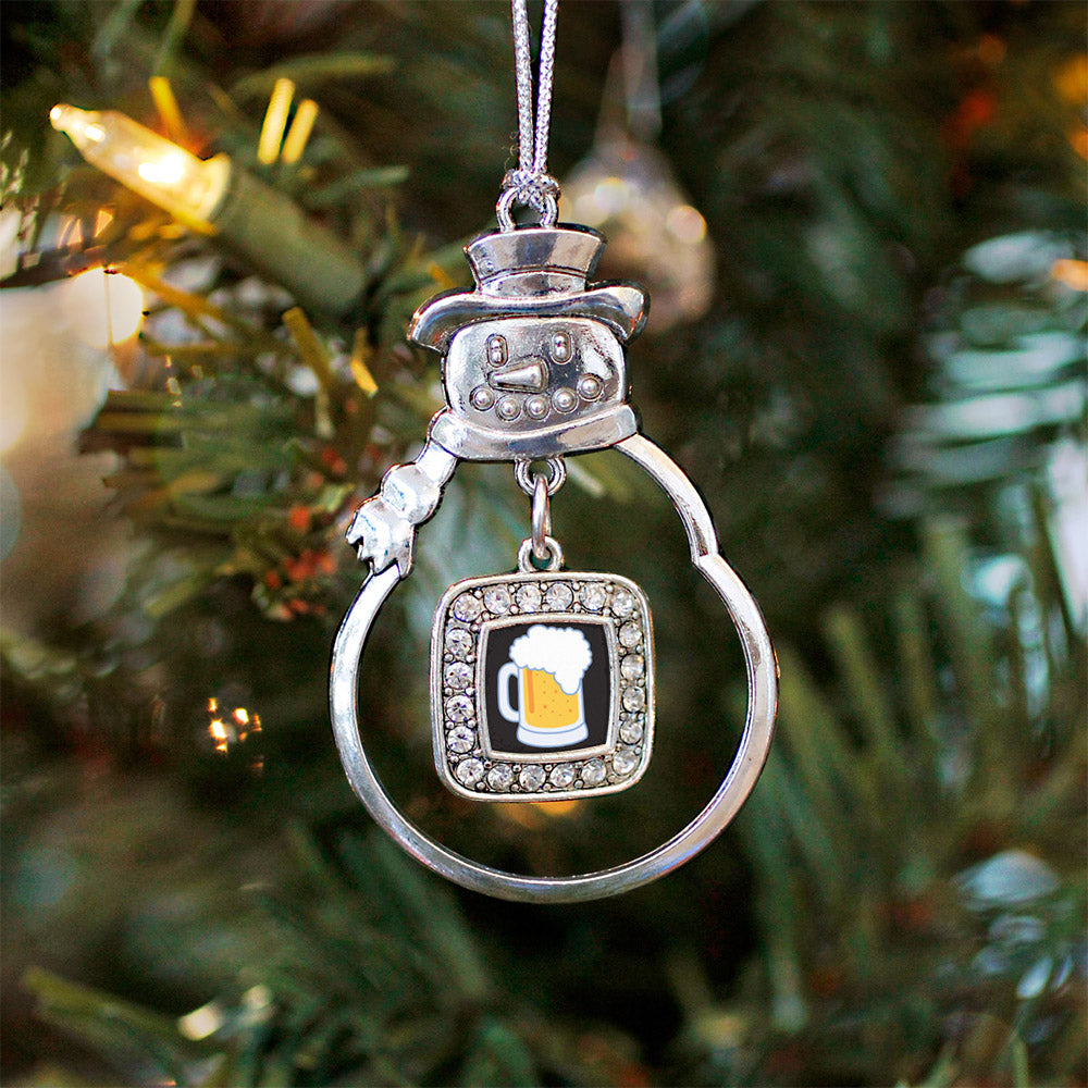 Beer Lovers Square Charm Christmas / Holiday Ornament