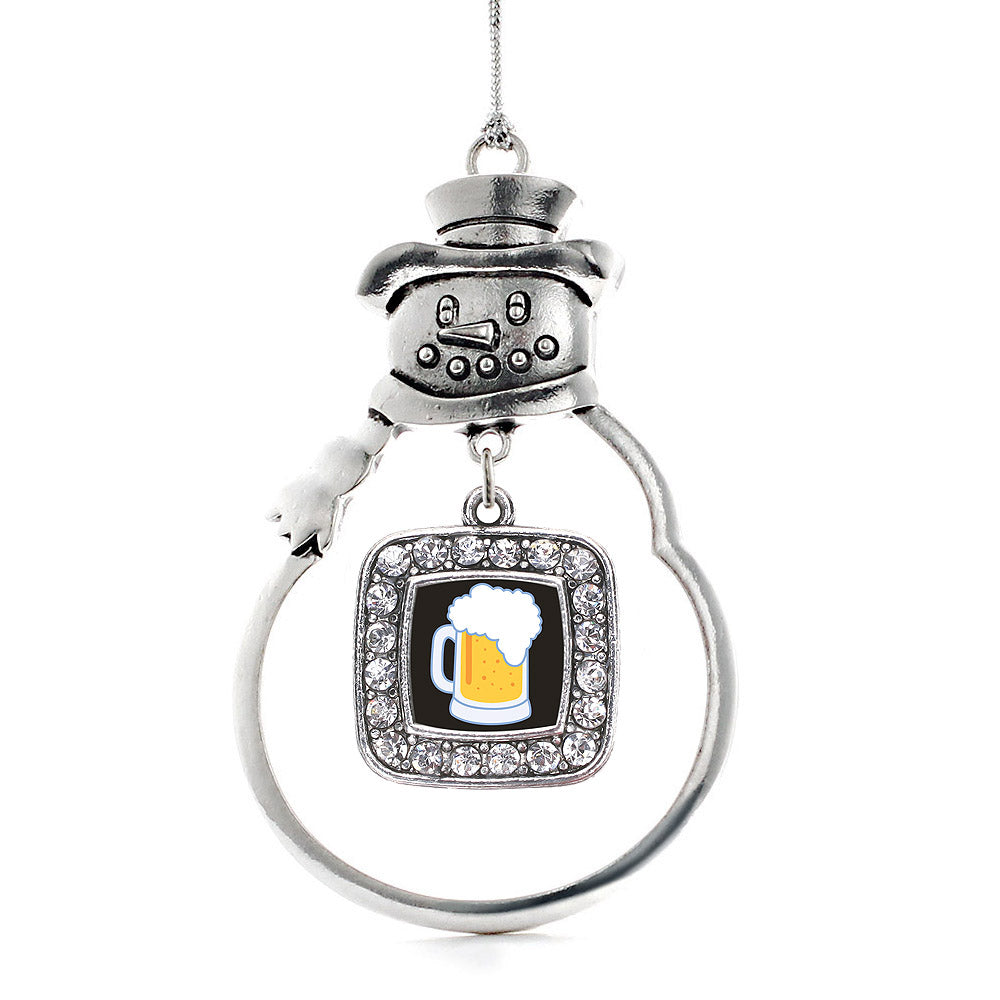 Beer Lovers Square Charm Christmas / Holiday Ornament