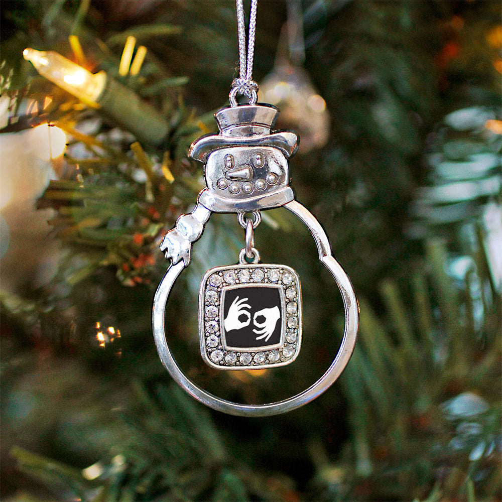 Sign Language Interpreter Square Charm Christmas / Holiday Ornament
