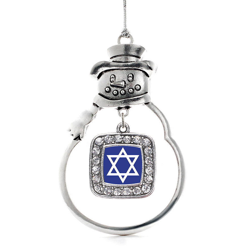 Star of David Square Charm Christmas / Holiday Ornament