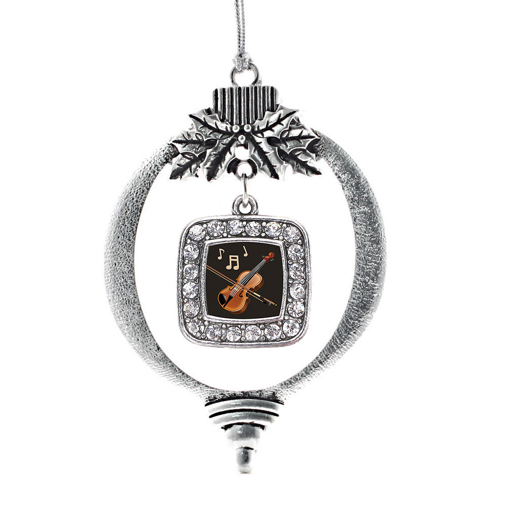 Violin Square Charm Christmas / Holiday Ornament