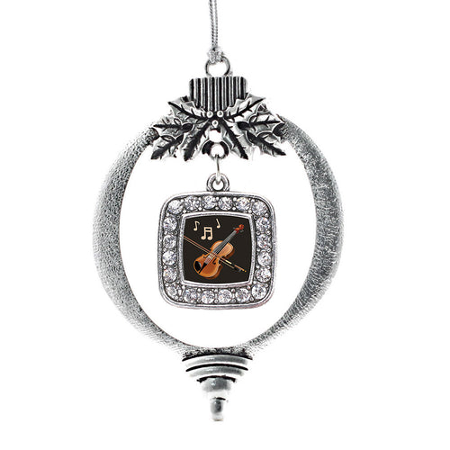 Violin Square Charm Christmas / Holiday Ornament