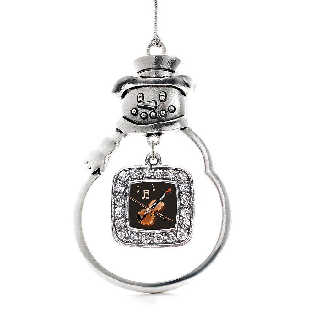 Violin Square Charm Christmas / Holiday Ornament