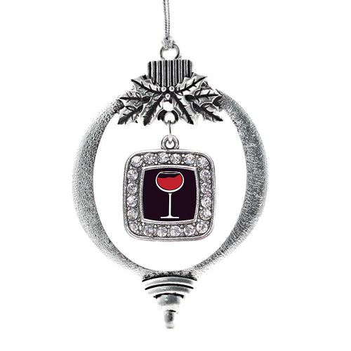 Wine Lovers Square Charm Christmas / Holiday Ornament