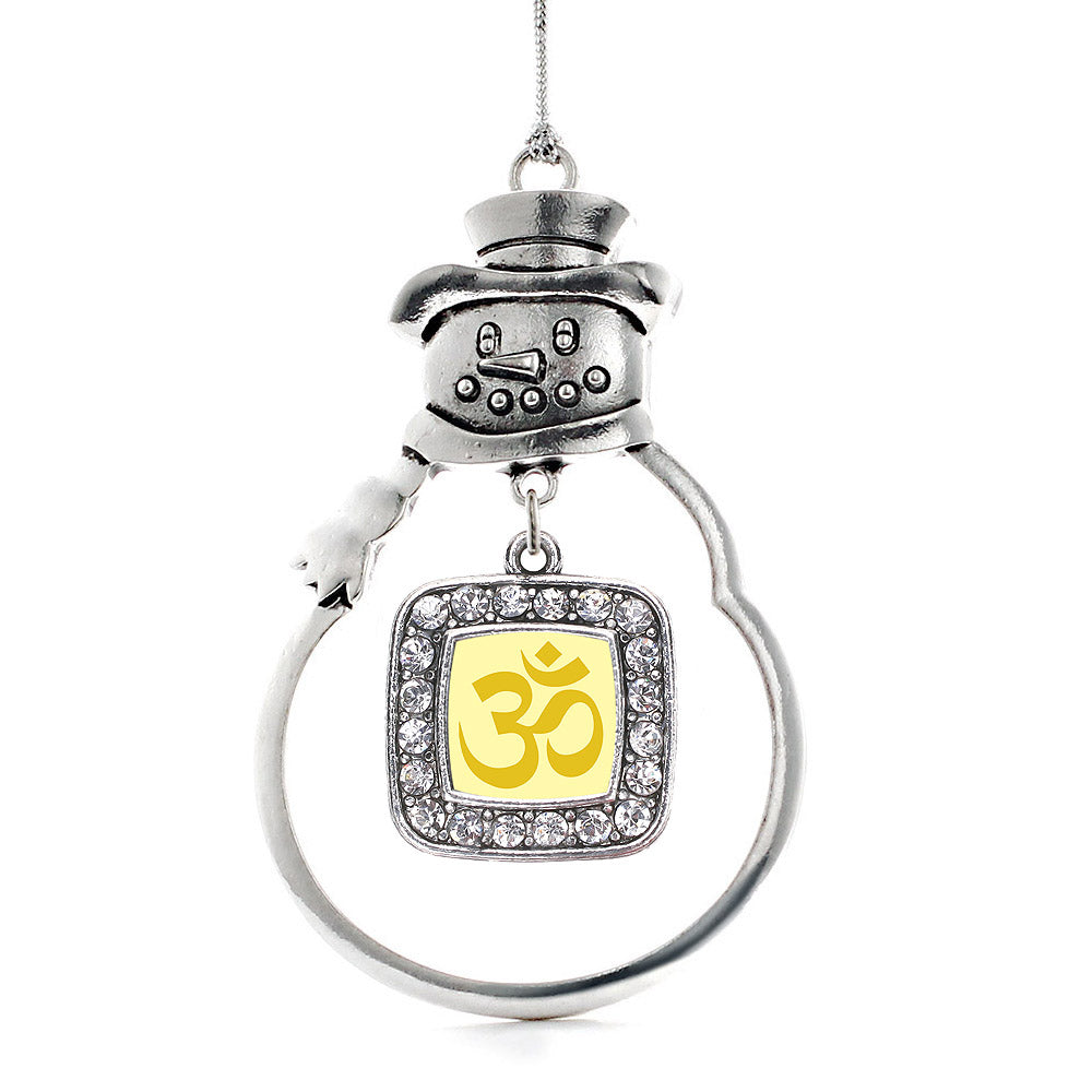 OM Yoga Square Charm Christmas / Holiday Ornament
