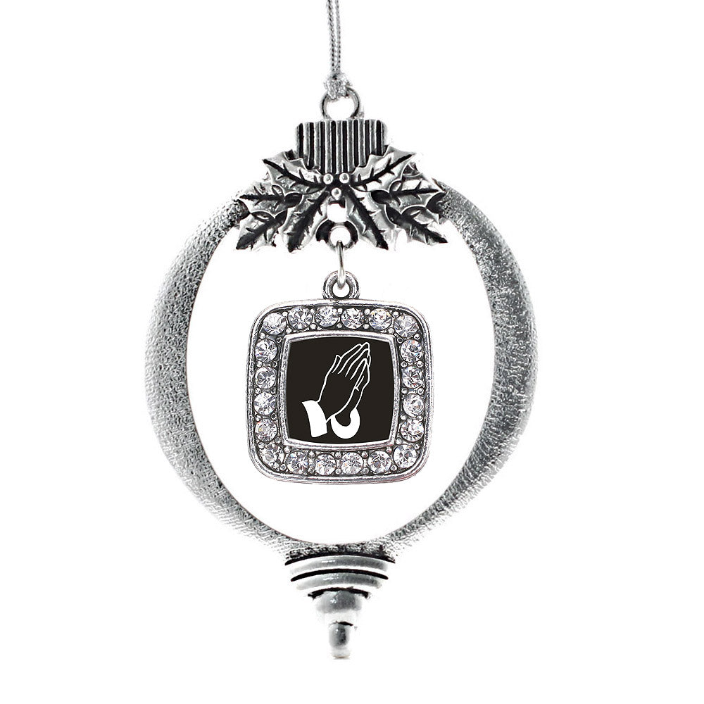 Praying Hands Square Charm Christmas / Holiday Ornament