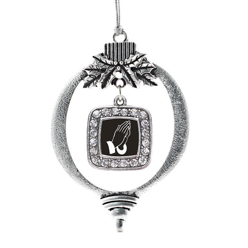 Praying Hands Square Charm Christmas / Holiday Ornament